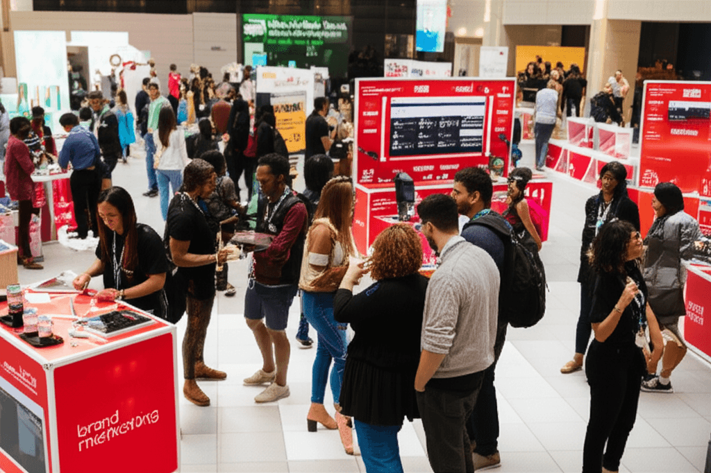 Guests enjoying an interactive brand activation