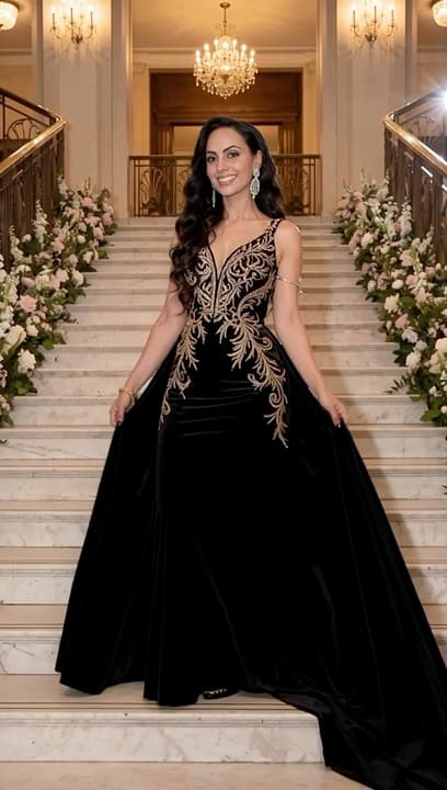 A grand ballroom arrival