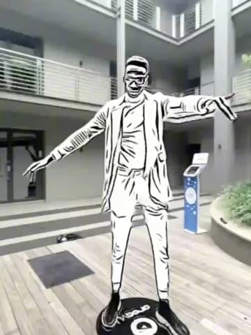 A branded VideoFX clip combining slow motion, transitions, and overlays