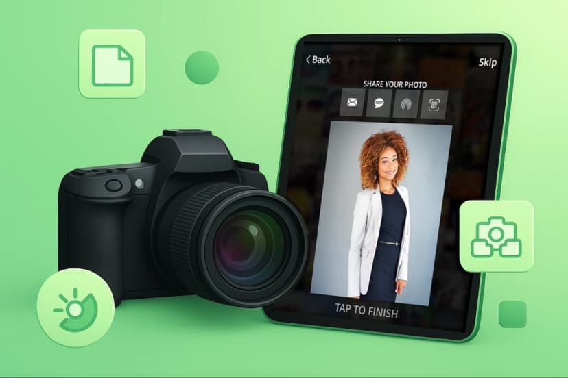 Snappic DSLR camera support with professional Canon Nikon Sony integration