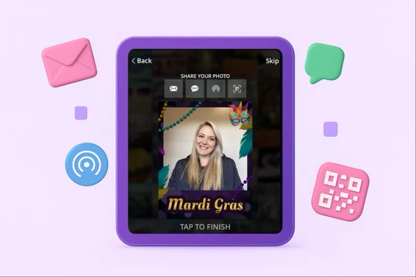 Snappic instant sharing letting guests share photos via QR SMS and email