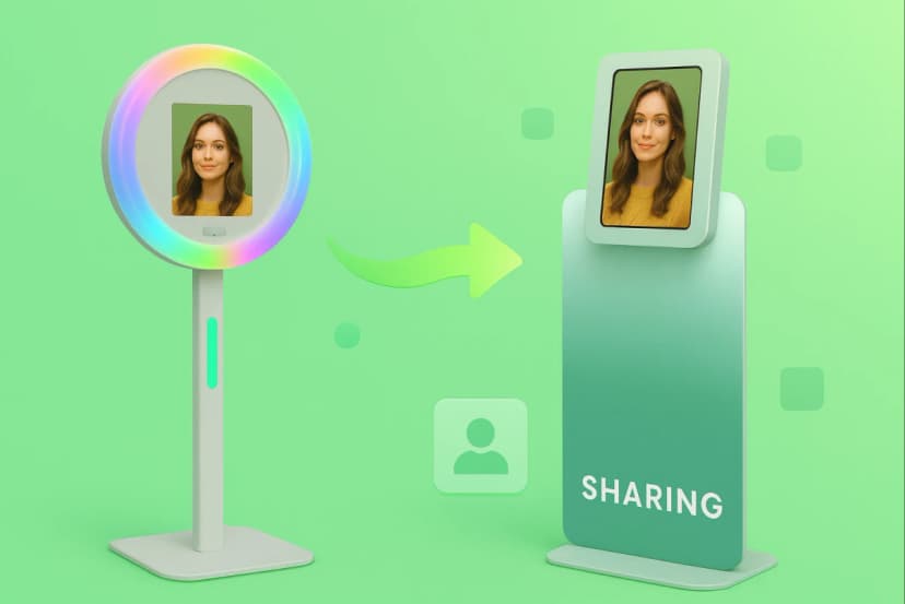 Snappic sharing station setup for high-volume event photo distribution